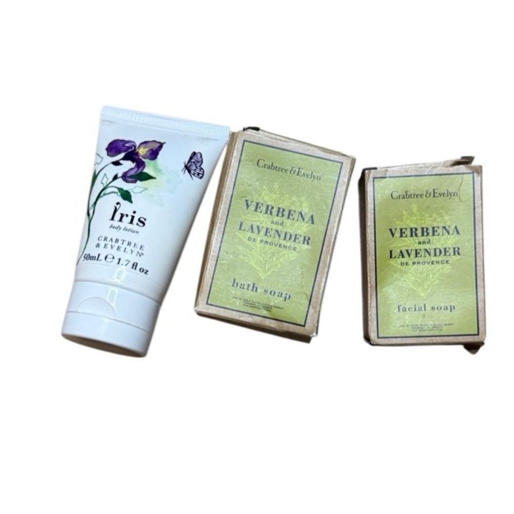 Crabtree & Evelyn Minis Bundle Iris lotion and lemon verbena soaps